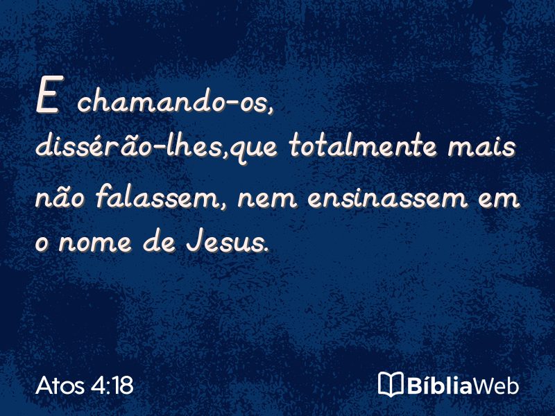 Atos 4:18 em imagem para compartilhar