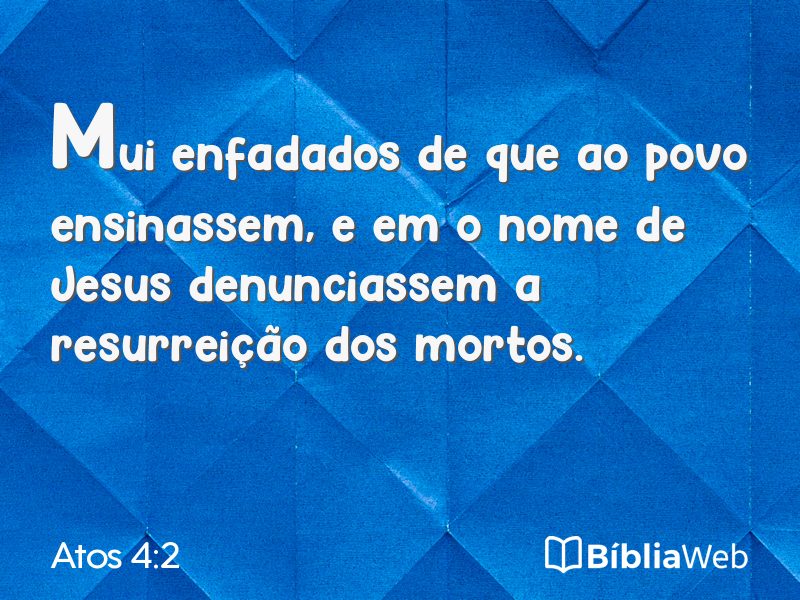 Atos 4:2 em imagem para compartilhar