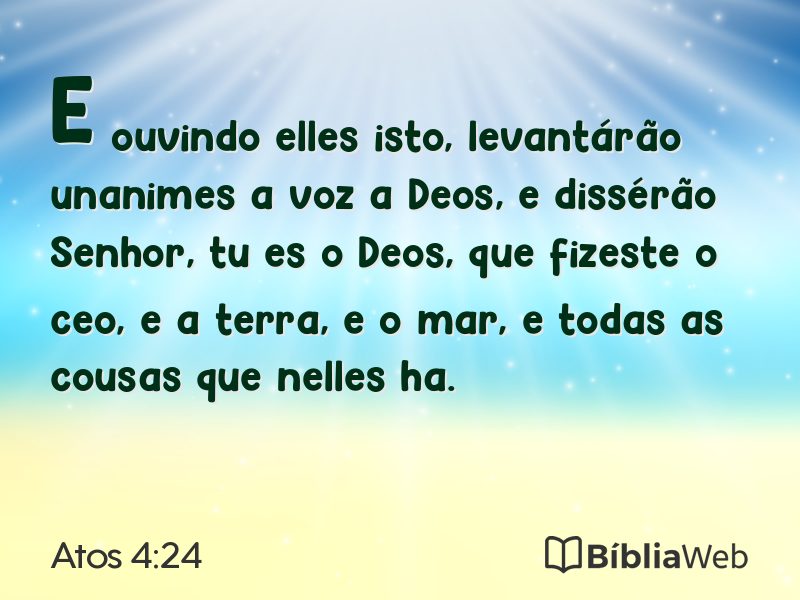 Atos 4:24 em imagem para compartilhar