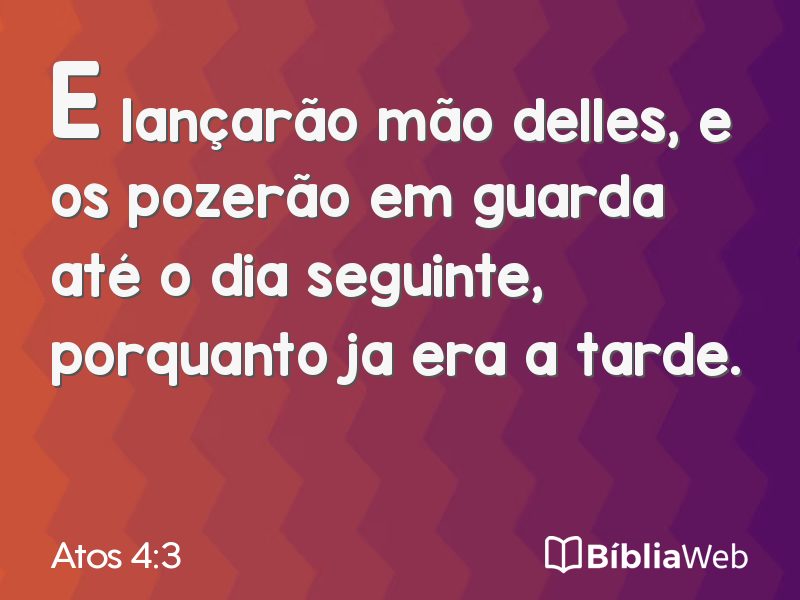Atos 4:3 em imagem para compartilhar