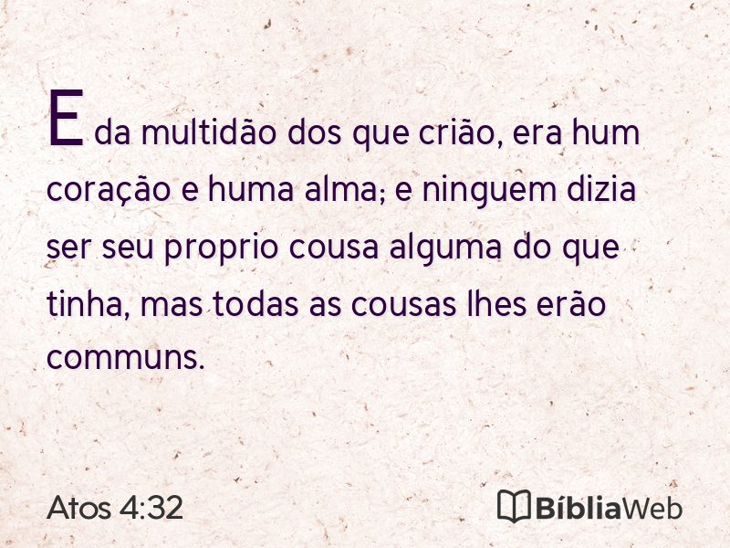 Atos 4:32 em imagem para compartilhar