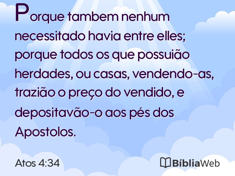 Atos 4:34 em imagem para compartilhar