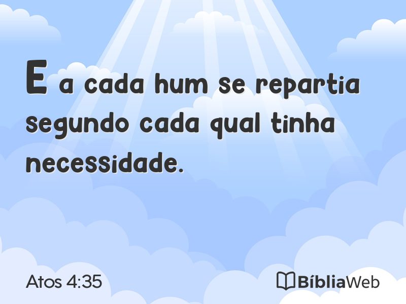 Atos 4:35 em imagem para compartilhar