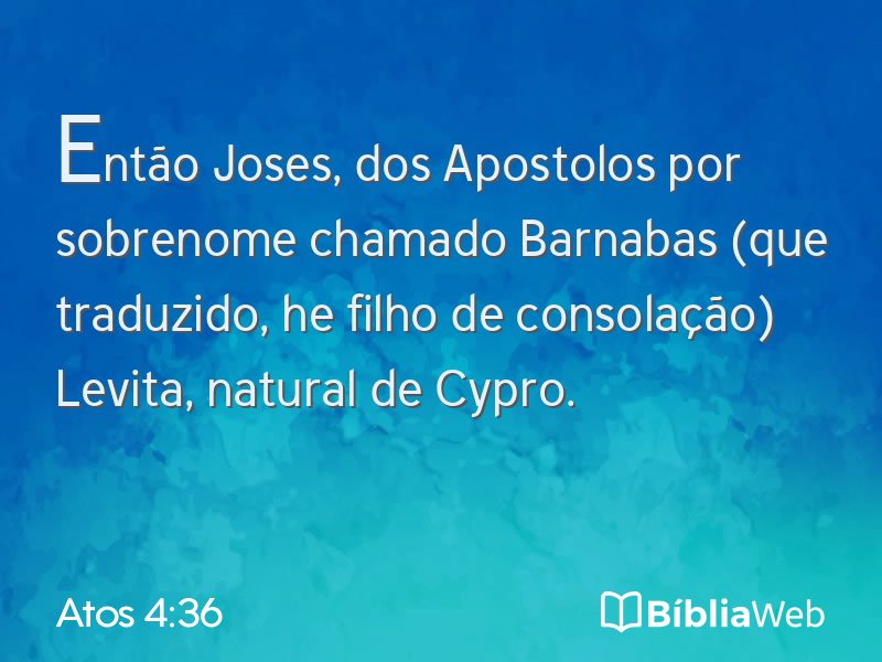 Atos 4:36 em imagem para compartilhar