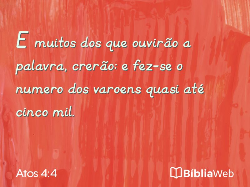 Atos 4:4 em imagem para compartilhar