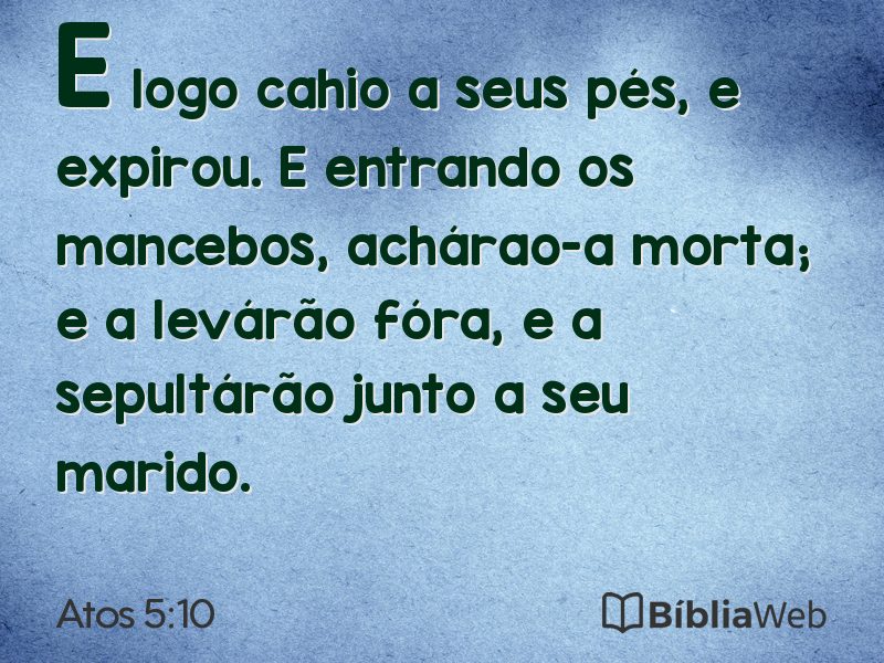 Atos 5:10 em imagem para compartilhar