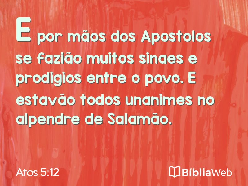 Atos 5:12 em imagem para compartilhar