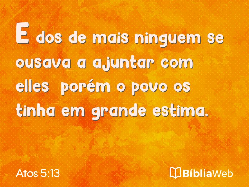 Atos 5:13 em imagem para compartilhar