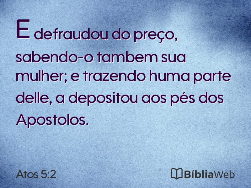 Atos 5:2 em imagem para compartilhar