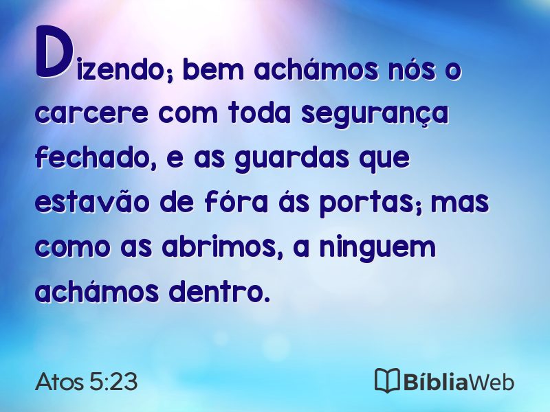 Atos 5:23 em imagem para compartilhar