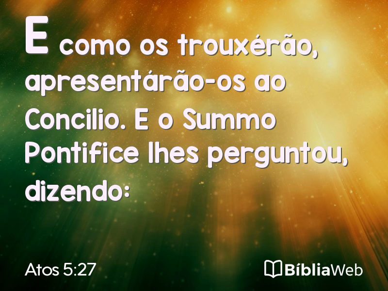 Atos 5:27 em imagem para compartilhar