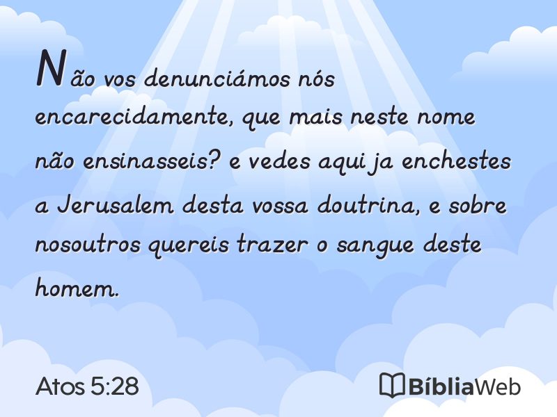 Atos 5:28 em imagem para compartilhar
