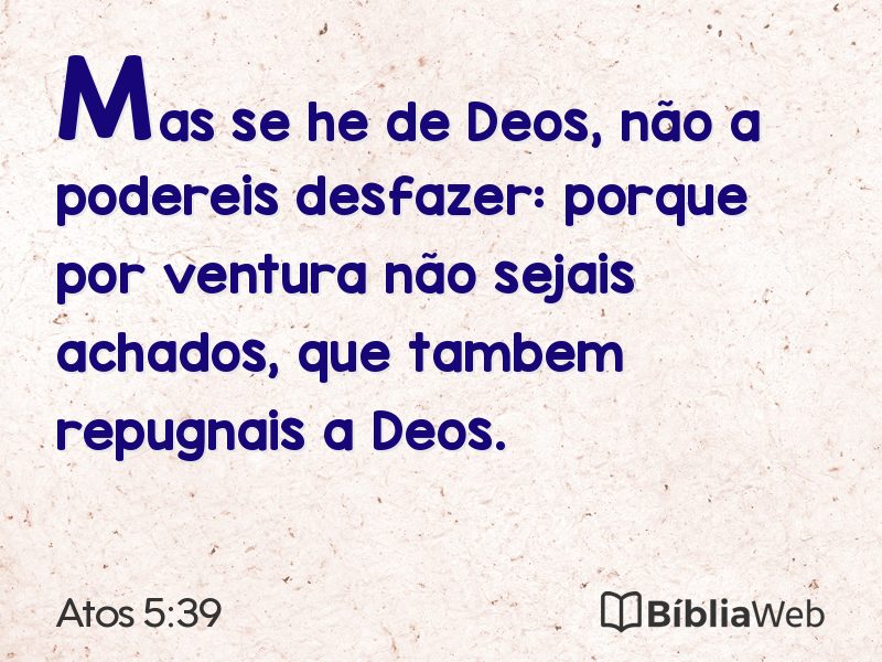 Atos 5:39 em imagem para compartilhar