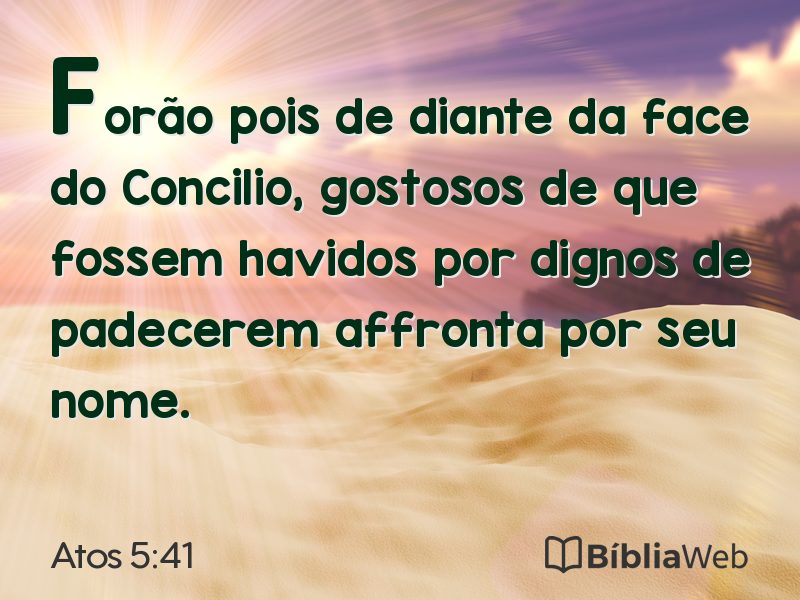 Atos 5:41 em imagem para compartilhar