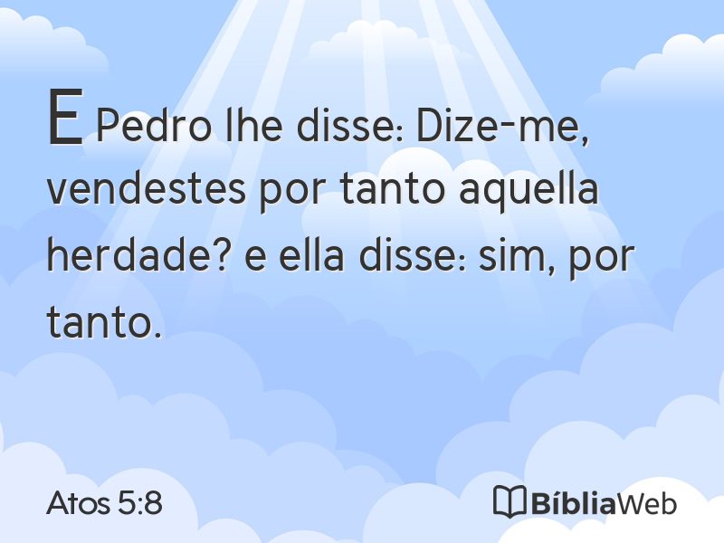 Atos 5:8 em imagem para compartilhar