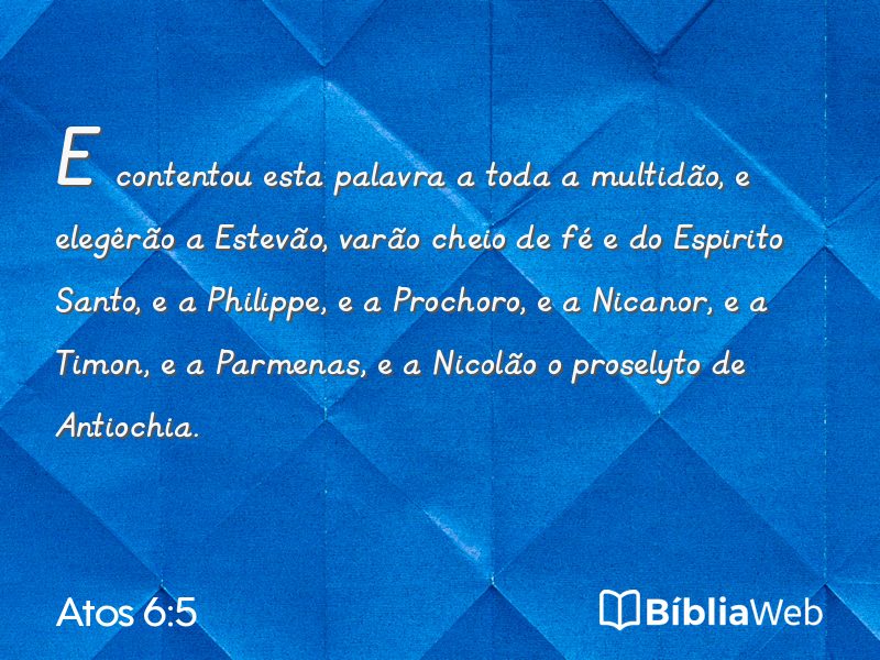 Atos 6:5 em imagem para compartilhar