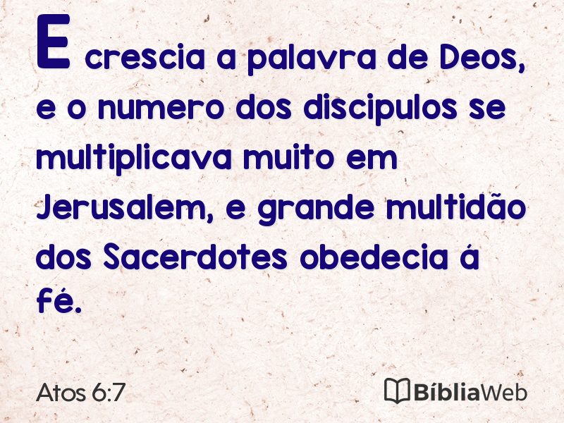 Atos 6:7 em imagem para compartilhar