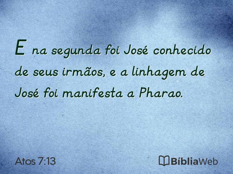Atos 7:13 em imagem para compartilhar