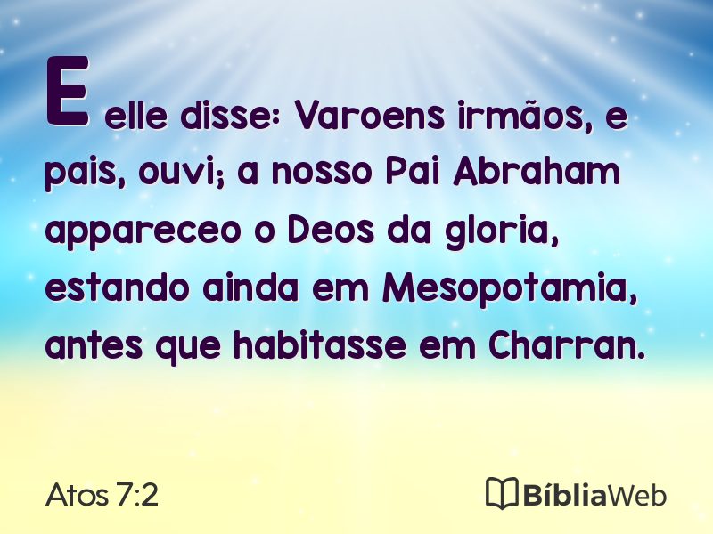 Atos 7:2 em imagem para compartilhar