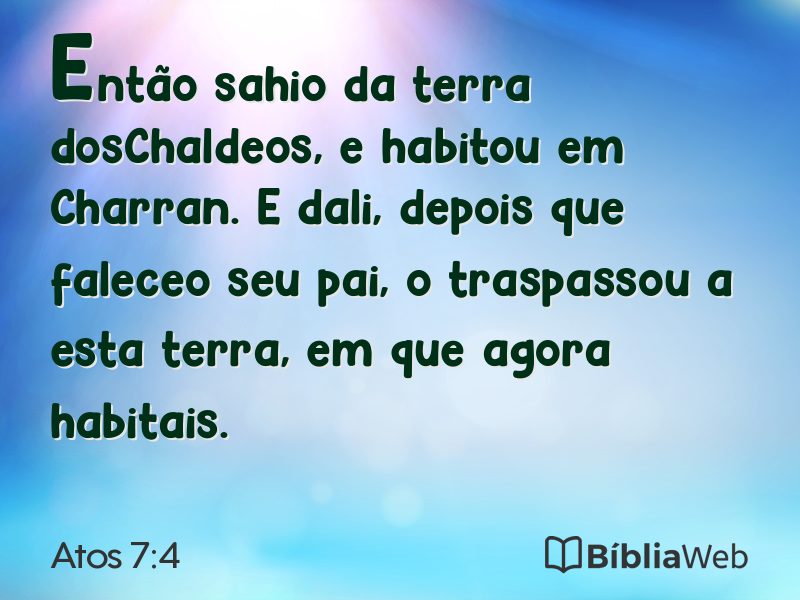 Atos 7:4 em imagem para compartilhar