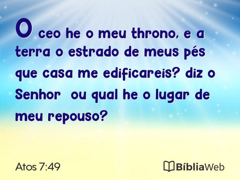 Atos 7:49 em imagem para compartilhar