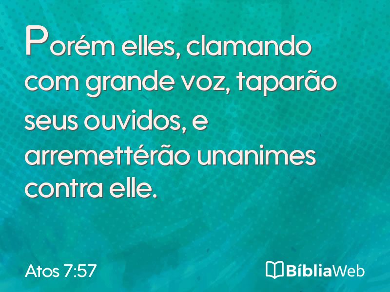 Atos 7:57 em imagem para compartilhar