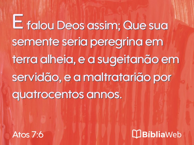 Atos 7:6 em imagem para compartilhar