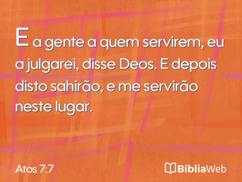 Atos 7:7 em imagem para compartilhar