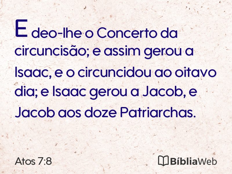 Atos 7:8 em imagem para compartilhar