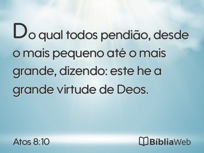 Atos 8:10 em imagem para compartilhar