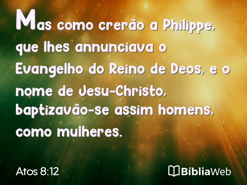 Atos 8:12 em imagem para compartilhar