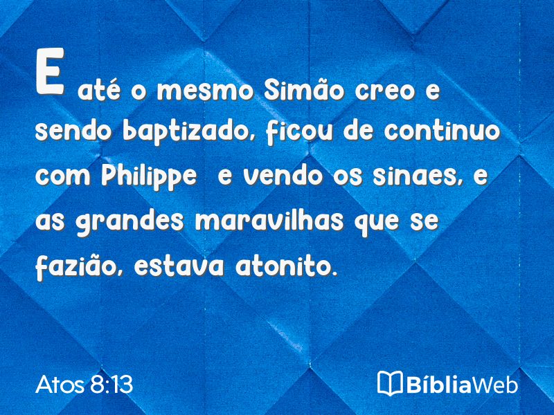 Atos 8:13 em imagem para compartilhar