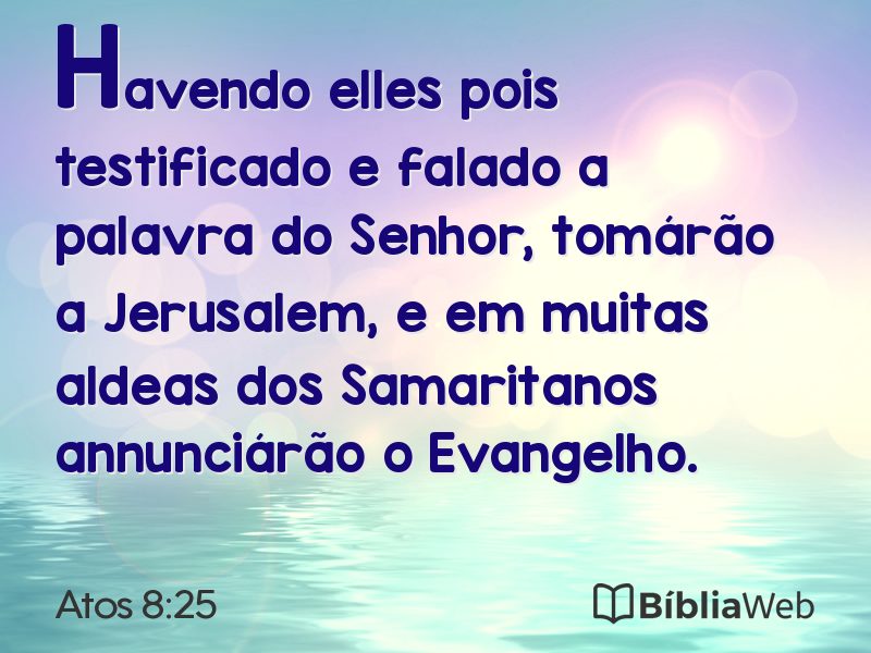 Atos 8:25 em imagem para compartilhar