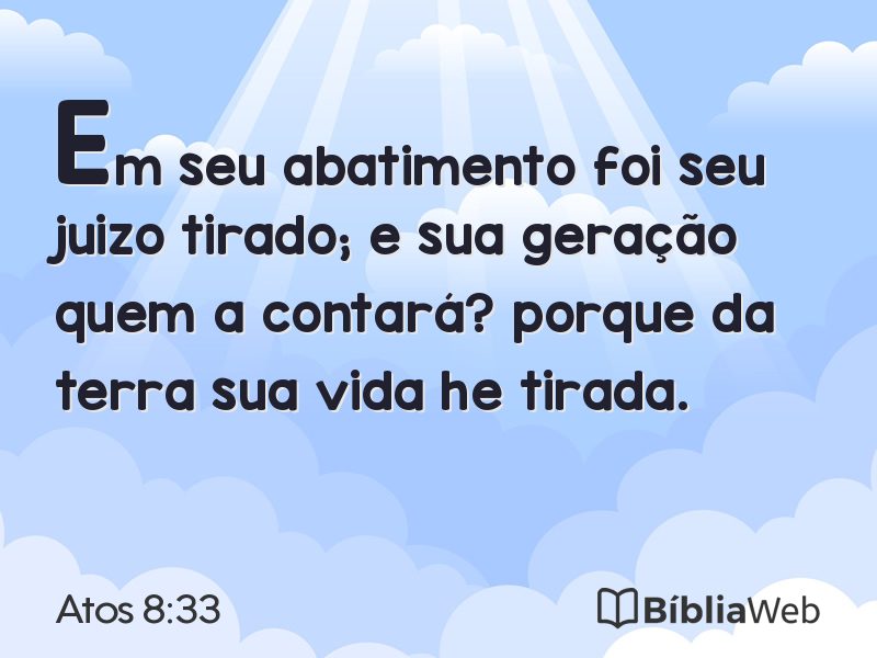 Atos 8:33 em imagem para compartilhar