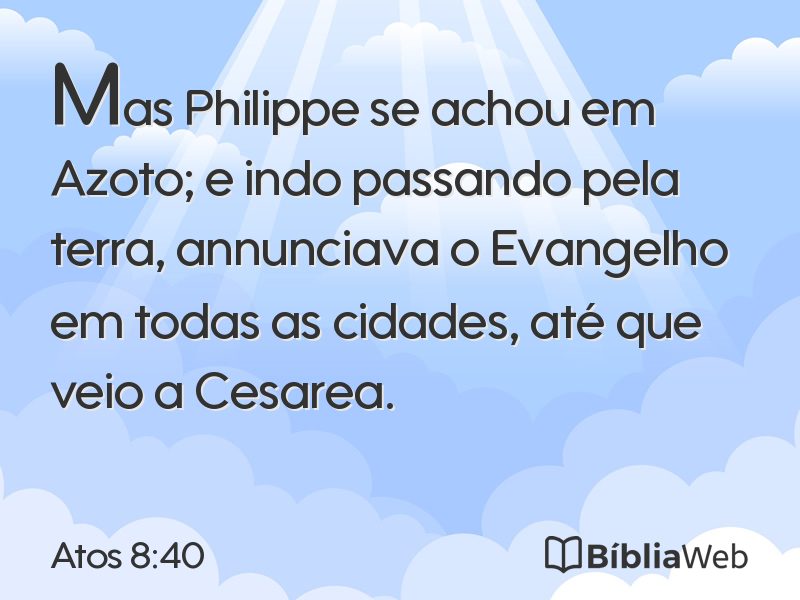 Atos 8:40 em imagem para compartilhar