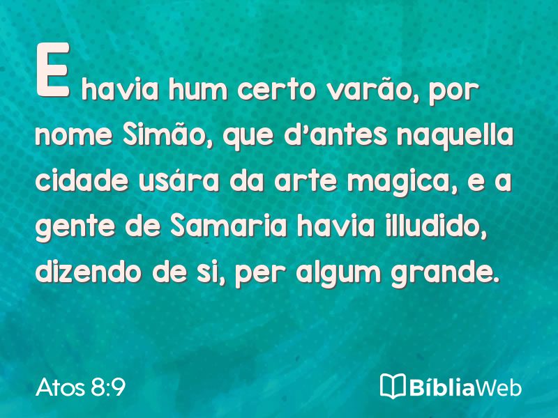 Atos 8:9 em imagem para compartilhar