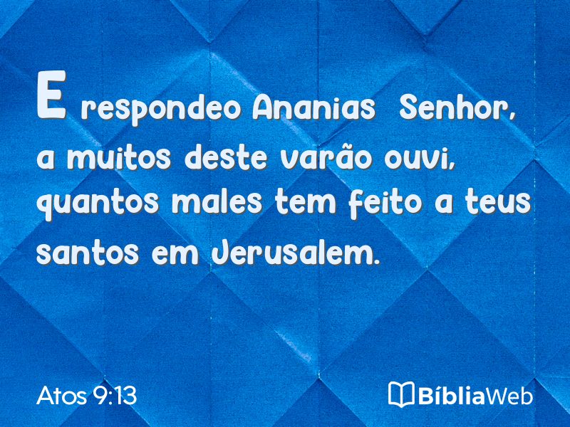 Atos 9:13 em imagem para compartilhar