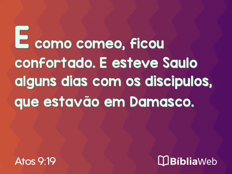 Atos 9:19 em imagem para compartilhar
