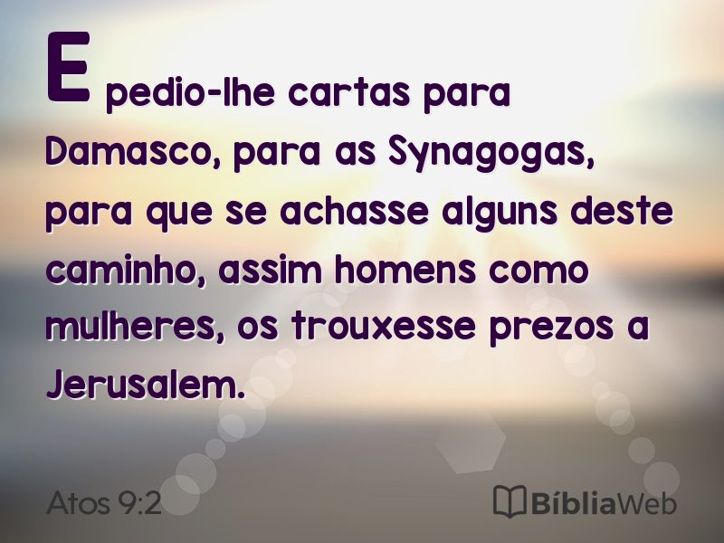 Atos 9:2 em imagem para compartilhar