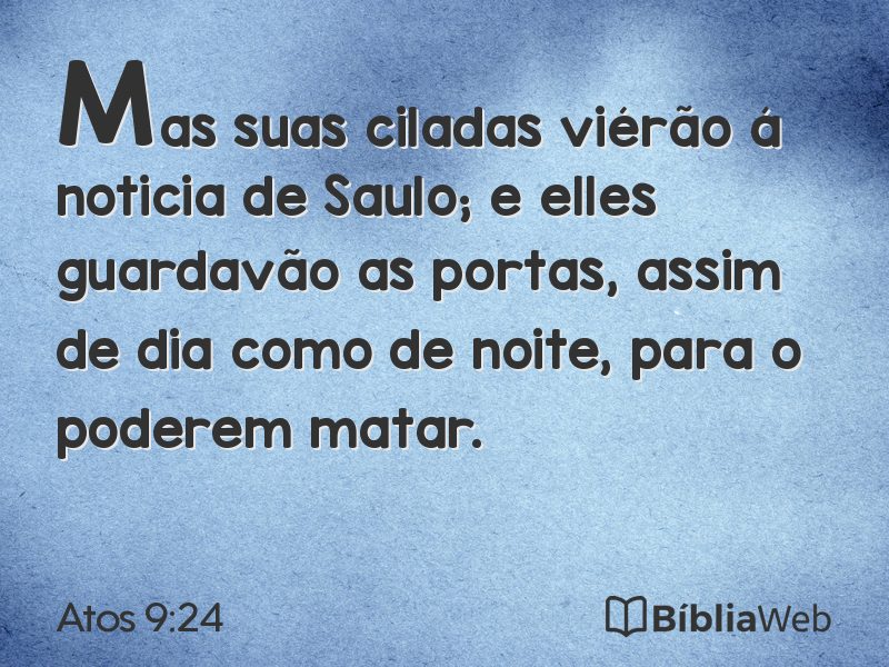 Atos 9:24 em imagem para compartilhar