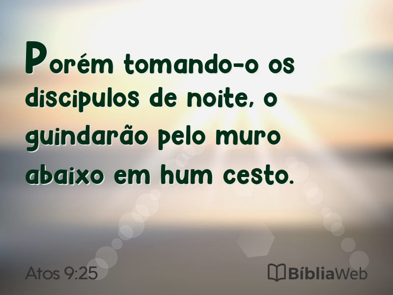 Atos 9:25 em imagem para compartilhar