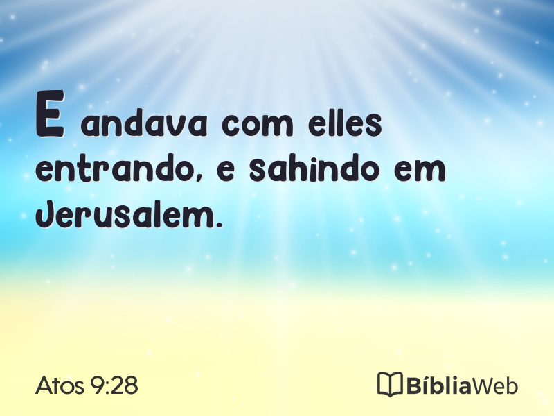 Atos 9:28 em imagem para compartilhar