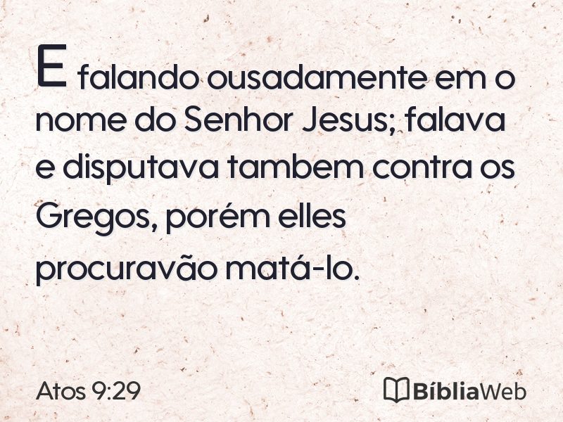 Atos 9:29 em imagem para compartilhar