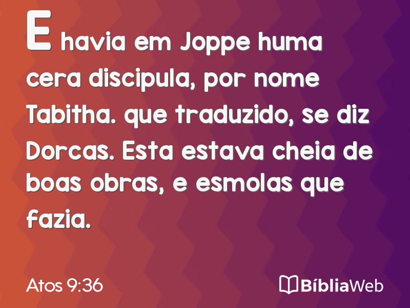 Atos 9:36 em imagem para compartilhar