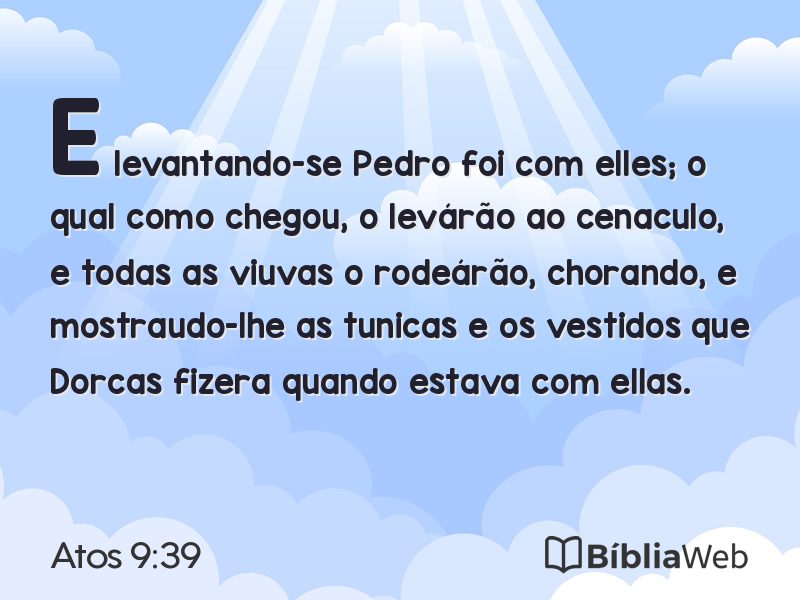 Atos 9:39 em imagem para compartilhar