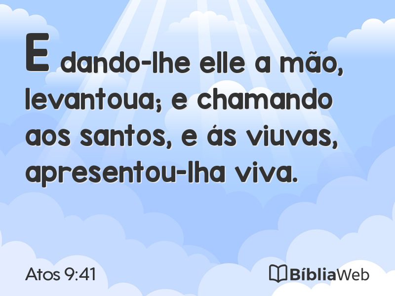 Atos 9:41 em imagem para compartilhar