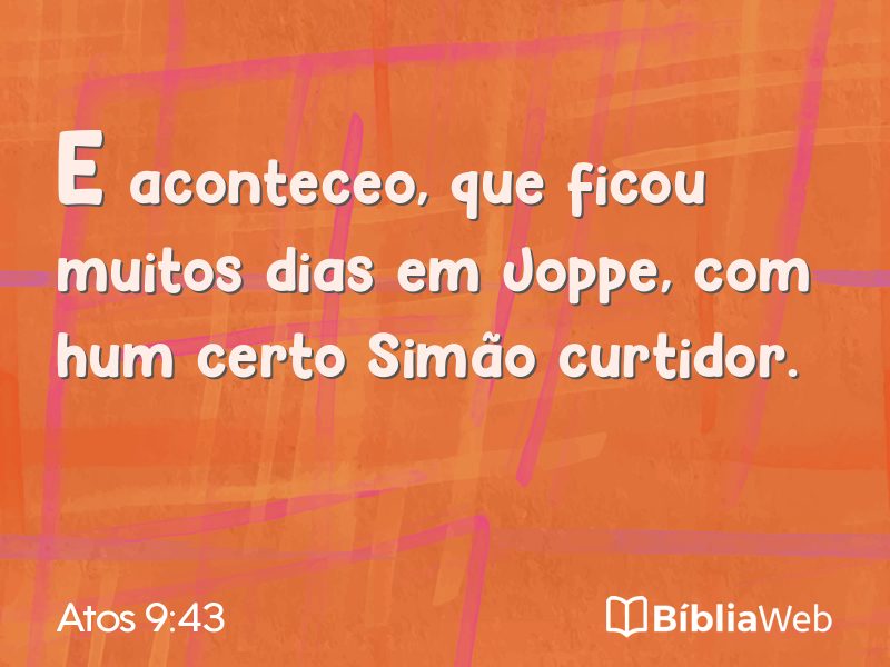 Atos 9:43 em imagem para compartilhar