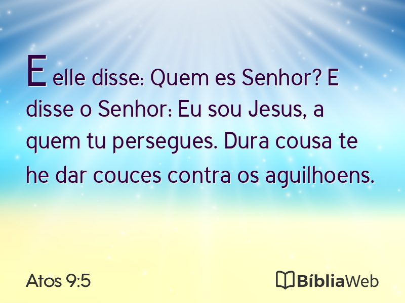 Atos 9:5 em imagem para compartilhar