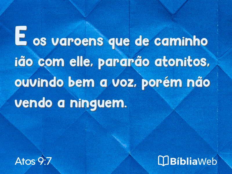 Atos 9:7 em imagem para compartilhar