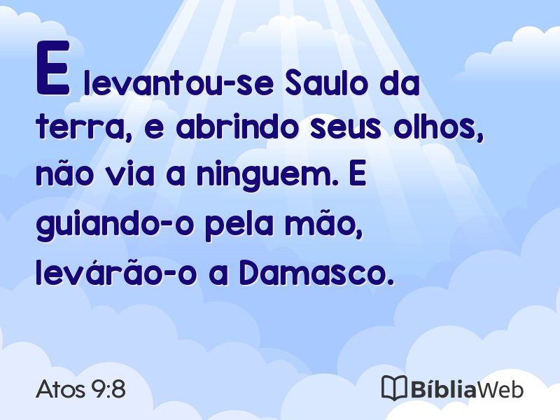 Atos 9:8 em imagem para compartilhar